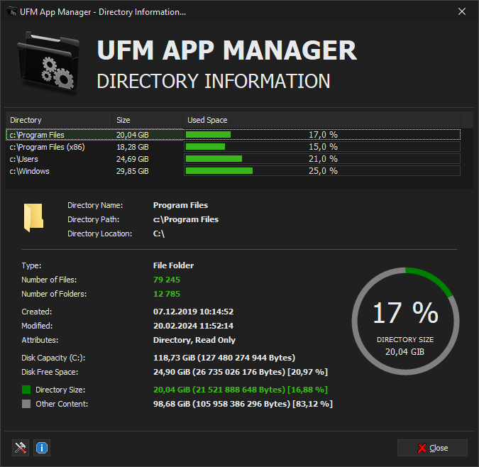 UFM App Manager - Directory Information Mode